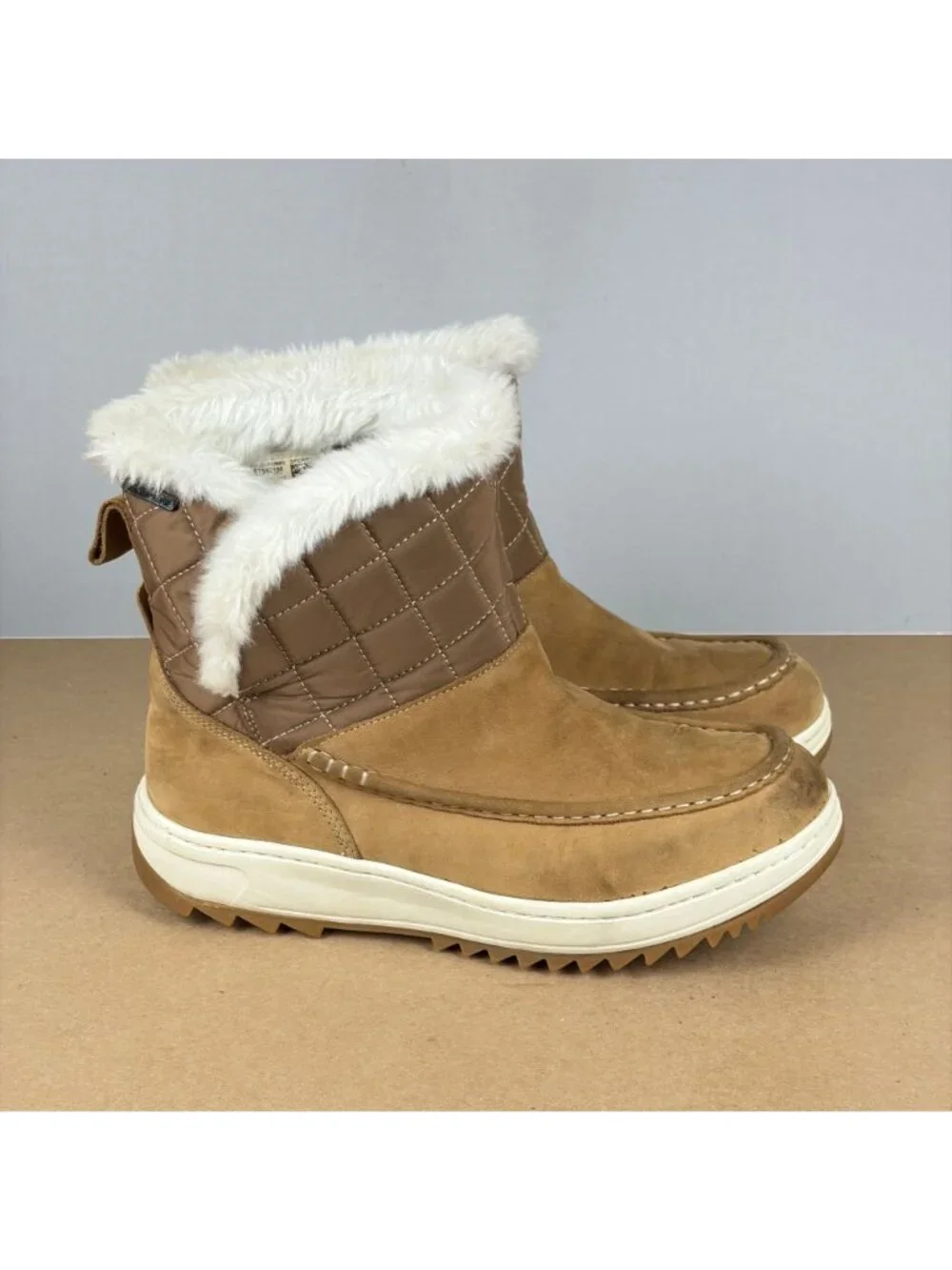 Sperry Top Sider Powder Altona Winter Snow Boots Womens 9 Tan Suede Pull On
